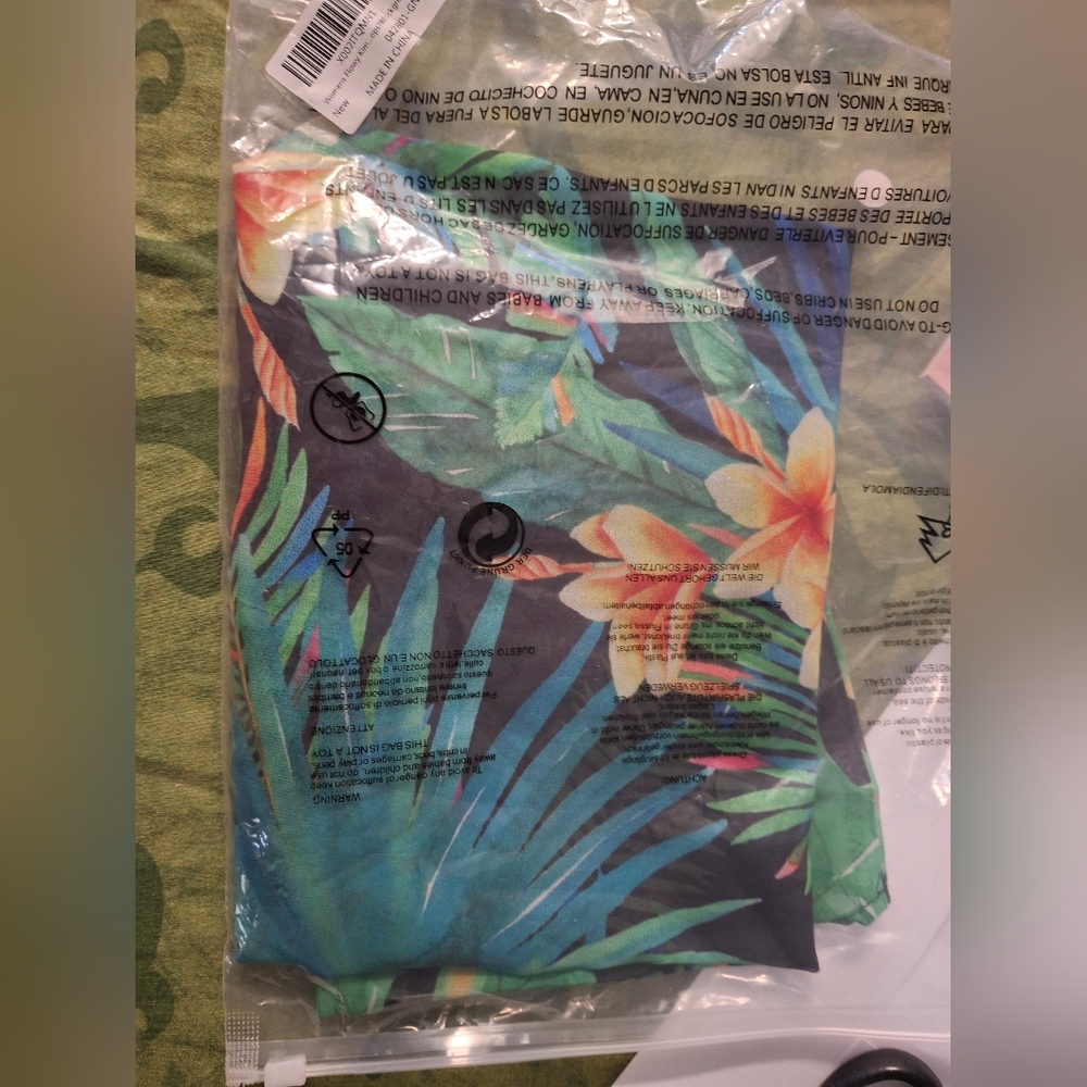 Tropical Floral Print Sheer Kimono Like Cover Up